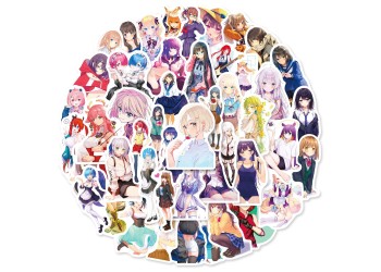 50 stuk japanse anime schoonheid Cartoon stickers voor kinderen en volwassenen Beloningsstickers Journal Laptop Telefoon Stickers