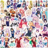 50 stuk japanse anime schoonheid Cartoon stickers voor kinderen en volwassenen Beloningsstickers Journal Laptop Telefoon Stickers