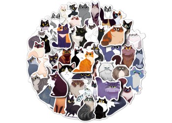 50 stuk kat cat Cartoon stickers voor kinderen en volwassenen Beloningsstickers Journal Laptop Telefoon Stickers