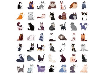 50 stuk kat cat Cartoon stickers voor kinderen en volwassenen Beloningsstickers Journal Laptop Telefoon Stickers