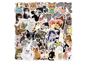 50 stuk kat cat Cartoon stickers voor kinderen en volwassenen Beloningsstickers Journal Laptop Telefoon Stickers