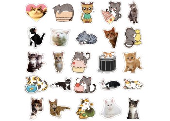 50 stuk kat cat Cartoon stickers voor kinderen en volwassenen Beloningsstickers Journal Laptop Telefoon Stickers