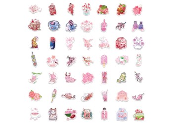 100 stuk kersebloesem Cartoon stickers voor kinderen en volwassenen Beloningsstickers Journal Laptop Telefoon Stickers