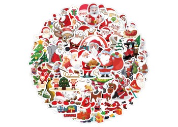 50 stuk kerst christmas Cartoon stickers voor kinderen en volwassenen Beloningsstickers Journal Laptop Telefoon Stickers