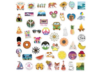 50 stuk mini meisjes dagboek Cartoon stickers voor kinderen en volwassenen Beloningsstickers Journal Laptop Telefoon Stickers