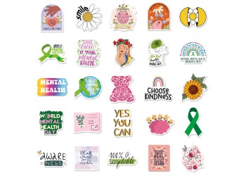 50 stuk mentale gezondheid Cartoon stickers voor kinderen en volwassenen Beloningsstickers Journal Laptop Telefoon Stickers