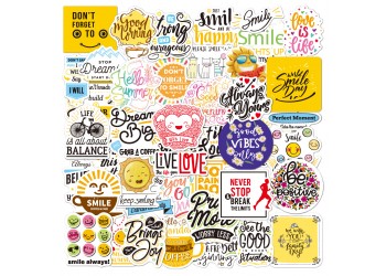 50 stuk mott lijfspreuk B Cartoon stickers voor kinderen en volwassenen Beloningsstickers Journal Laptop Telefoon Stickers