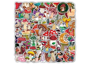 100 stuk paddestoel Cartoon stickers voor kinderen en volwassenen Beloningsstickers Journal Laptop Telefoon Stickers