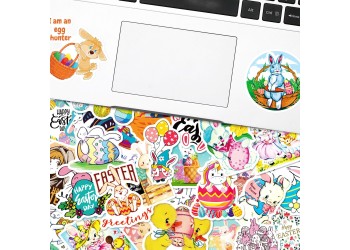 50 stuk pasen konijn eieren Cartoon stickers voor kinderen en volwassenen Beloningsstickers Journal Laptop Telefoon Stickers