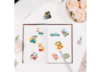 50 stuk pasen konijn eieren Cartoon stickers voor kinderen en volwassenen Beloningsstickers Journal Laptop Telefoon Stickers