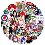 50 stuk rock muziek T01040501 dossier Gitaar Cartoon stickers voor kinderen en volwassenen Beloningsstickers Journal Laptop Telefoon Stickers