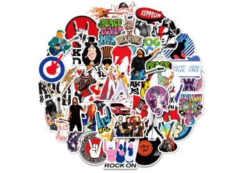 50 stuk rock muziek T01040501 dossier Gitaar Cartoon stickers voor kinderen en volwassenen Beloningsstickers Journal Laptop Telefoon Stickers