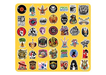 50 stuk rock muziek T01040569 elektrische gitaar Cartoon stickers voor kinderen en volwassenen Beloningsstickers Journal Laptop Telefoon Stickers