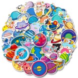 50 stuk ruimte planeet astronaut Cartoon stickers voor kinderen en volwassenen Beloningsstickers Journal Laptop Telefoon Stickers