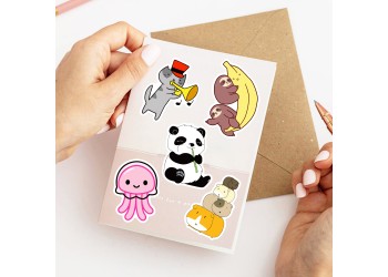 50 stuk schattige dieren Cartoon stickers voor kinderen en volwassenen Beloningsstickers Journal Laptop Telefoon Stickers
