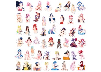 50 stuk sexy japanse anime schoonheid Cartoon stickers voor kinderen en volwassenen Beloningsstickers Journal Laptop Telefoon Stickers