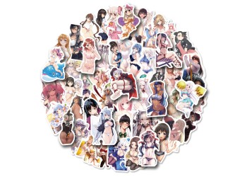 50 stuk sexy japanse anime schoonheid Cartoon stickers voor kinderen en volwassenen Beloningsstickers Journal Laptop Telefoon Stickers