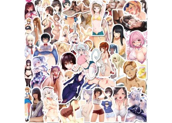 50 stuk sexy japanse anime schoonheid Cartoon stickers voor kinderen en volwassenen Beloningsstickers Journal Laptop Telefoon Stickers