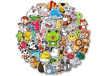 50 stuk tekenfilm dieren Cartoon stickers voor kinderen en volwassenen Beloningsstickers Journal Laptop Telefoon Stickers