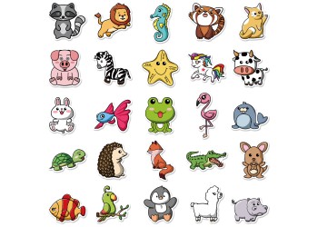 50 stuk tekenfilm dieren Cartoon stickers voor kinderen en volwassenen Beloningsstickers Journal Laptop Telefoon Stickers