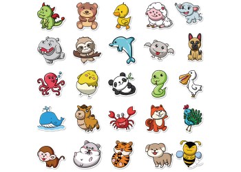 50 stuk tekenfilm dieren Cartoon stickers voor kinderen en volwassenen Beloningsstickers Journal Laptop Telefoon Stickers