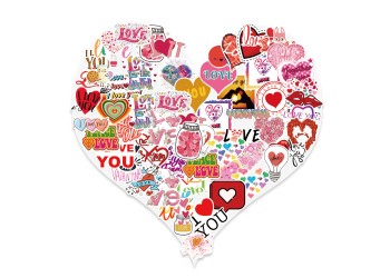 100 stuk valentijnsdag love Cartoon stickers voor kinderen en volwassenen Beloningsstickers Journal Laptop Telefoon Stickers