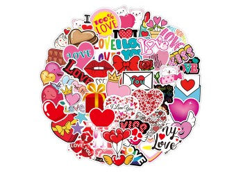 50 stuk valentijnsdag love Cartoon stickers voor kinderen en volwassenen Beloningsstickers Journal Laptop Telefoon Stickers