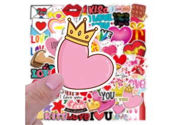 50 stuk valentijnsdag love Cartoon stickers voor kinderen en volwassenen Beloningsstickers Journal Laptop Telefoon Stickers