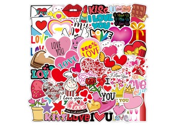 50 stuk valentijnsdag love Cartoon stickers voor kinderen en volwassenen Beloningsstickers Journal Laptop Telefoon Stickers