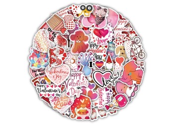 50 stuk valentijnsdag love Cartoon stickers voor kinderen en volwassenen Beloningsstickers Journal Laptop Telefoon Stickers