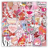 50 stuk valentijnsdag love Cartoon stickers voor kinderen en volwassenen Beloningsstickers Journal Laptop Telefoon Stickers