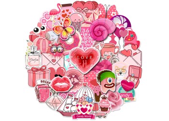 50 stuk valentijnsdag love Cartoon stickers voor kinderen en volwassenen Beloningsstickers Journal Laptop Telefoon Stickers