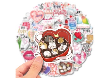 50 stuk valentijnsdag love Cartoon stickers voor kinderen en volwassenen Beloningsstickers Journal Laptop Telefoon Stickers