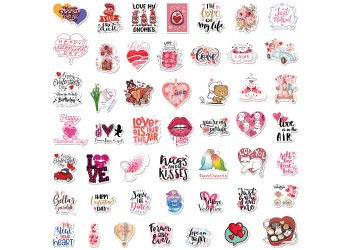 50 stuk valentijnsdag love Cartoon stickers voor kinderen en volwassenen Beloningsstickers Journal Laptop Telefoon Stickers
