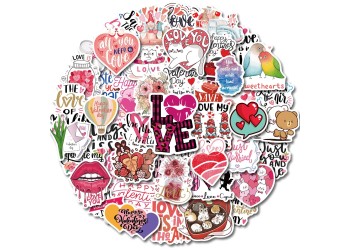 50 stuk valentijnsdag love Cartoon stickers voor kinderen en volwassenen Beloningsstickers Journal Laptop Telefoon Stickers