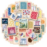 50 stuk vintage stempel Cartoon stickers voor kinderen en volwassenen Beloningsstickers Journal Laptop Telefoon Stickers