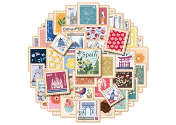 50 stuk vintage stempel Cartoon stickers voor kinderen en volwassenen Beloningsstickers Journal Laptop Telefoon Stickers