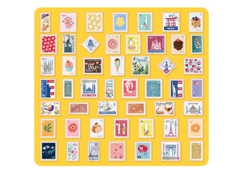 50 stuk vintage stempel Cartoon stickers voor kinderen en volwassenen Beloningsstickers Journal Laptop Telefoon Stickers