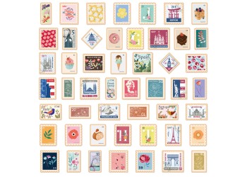 50 stuk vintage stempel Cartoon stickers voor kinderen en volwassenen Beloningsstickers Journal Laptop Telefoon Stickers