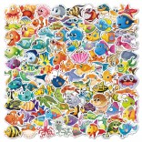 104 stuk Vis Aquatische wezens A031 Cartoon stickers voor kinderen en volwassenen Beloningsstickers Journal Laptop Telefoon Stickers