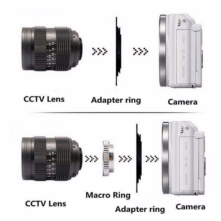 Adapter C-NX voor C mount movie Lens - Samsung NX mount Camera