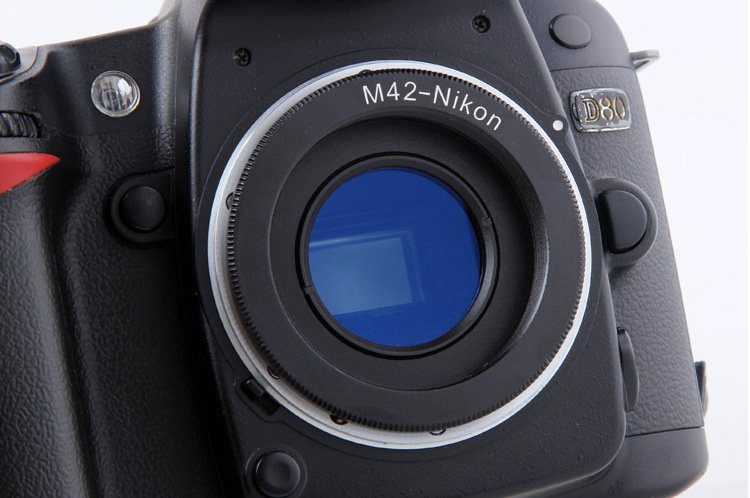 Adapter M42-Nikon met glas voor M42 Lens - Nikon F mount Camera