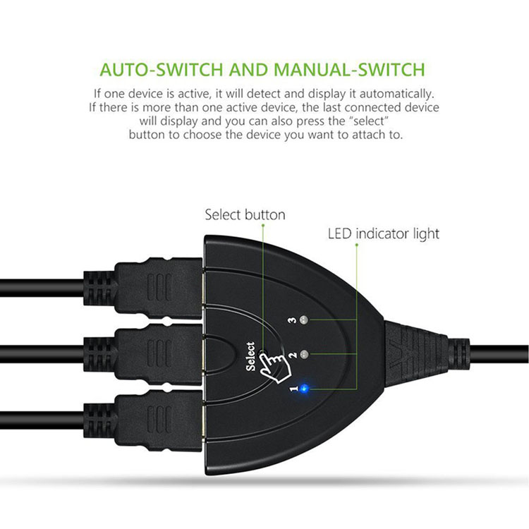 3 Port Splitter Hdmi Kabel Adapter 1080P Switcher Hdmi Switch Hub