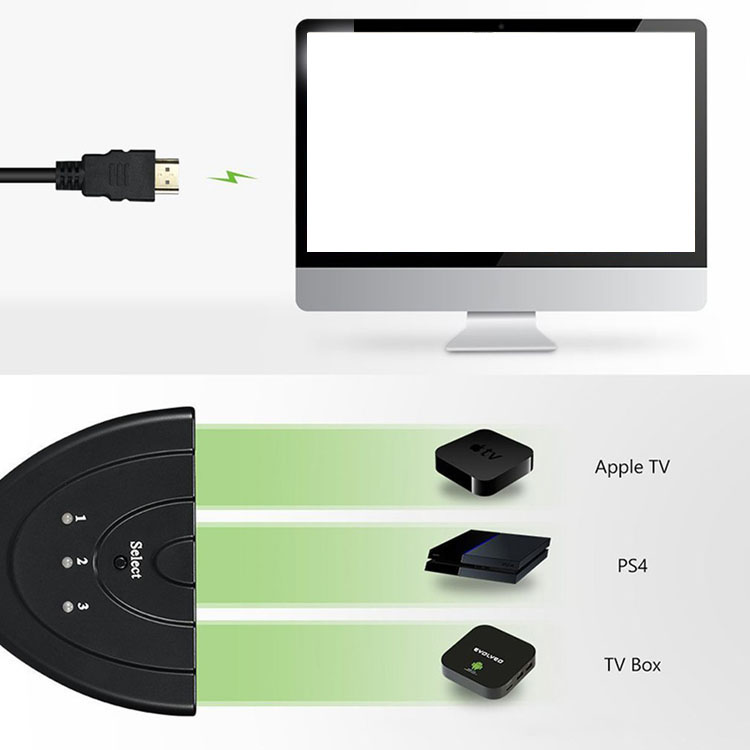 3 Port Splitter Hdmi Kabel Adapter 1080P Switcher Hdmi Switch Hub
