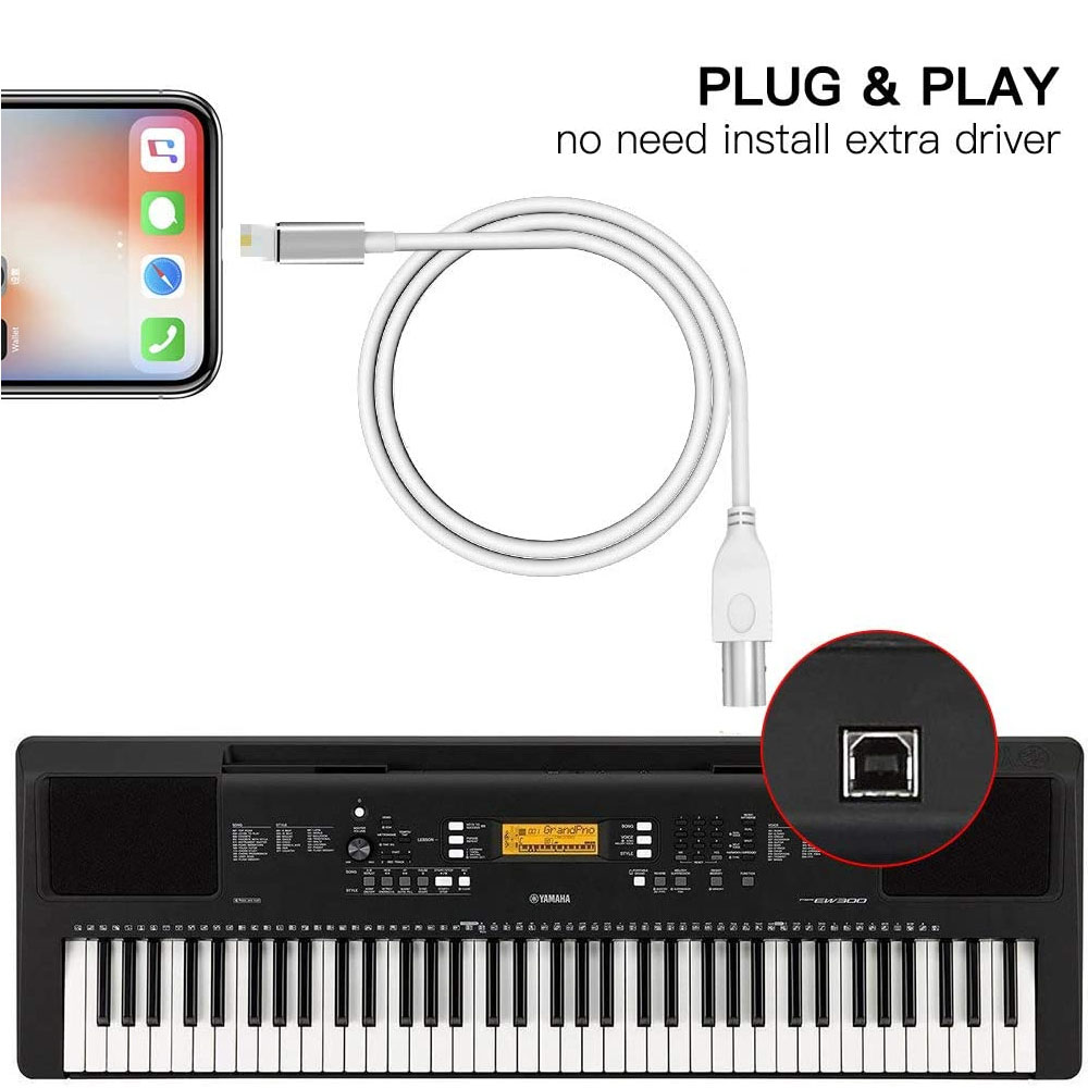 Apple iphone ipad lightning naar usb Type B OTG Kabel 1.5M Printer Telefoon Piano Elektronische drum Midi Keyboard met 1 jaar garantie 