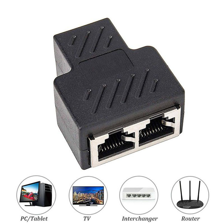 1 naar 2 Netwerk LAN Connector Adapter Extender RJ45 Ethernet kabel