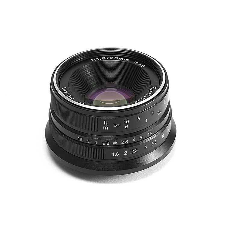 7artisans 25mm F1.8 lens Olympus Panasonic systeem camera + Gratis lenspen + 46mm uv filter en zonnekap