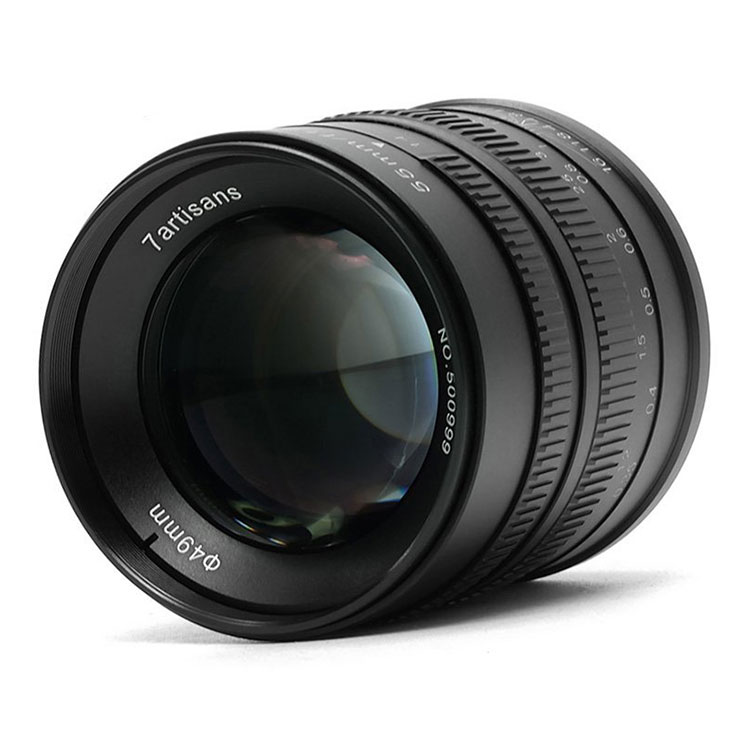 7artisans 55mm F1.4 manual focus lens voor Fujifilm systeem camera + Gratis lenspen + 52mm uv filter en zonnekap