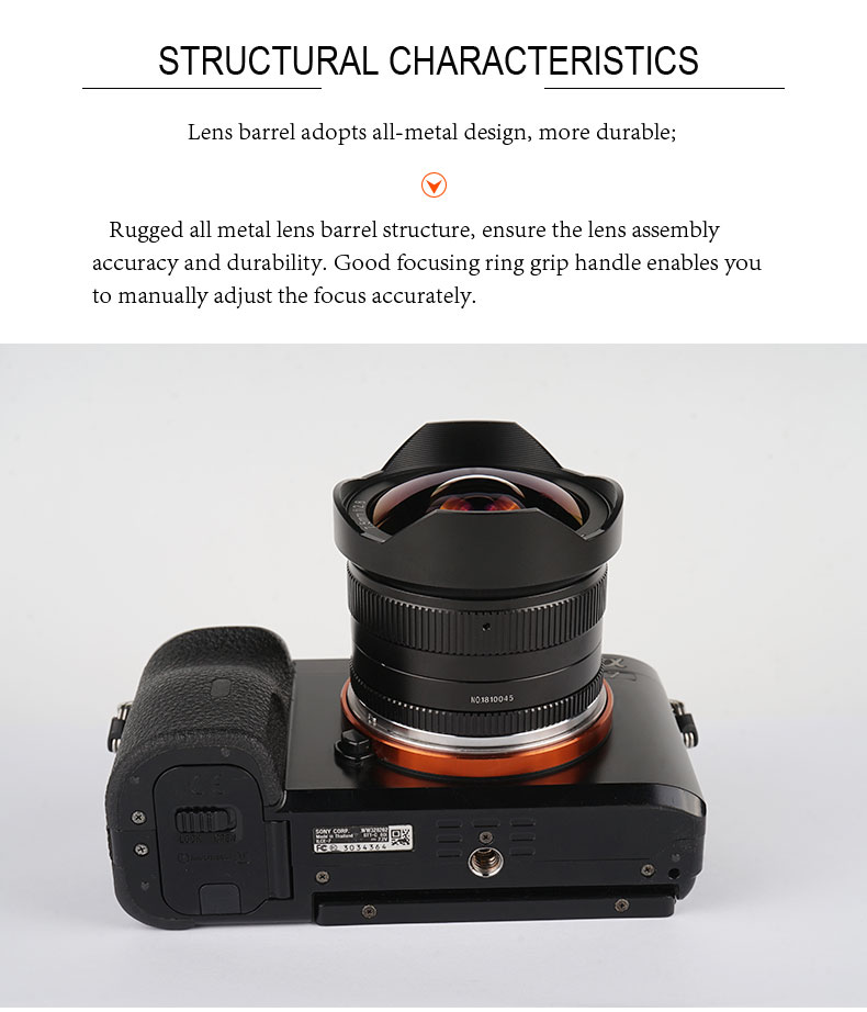 7artisans 7.5mm F2.8 Fish-Eye manual focus lens Olympus Panasonic systeem camera + Gratis lenspen en lens tas