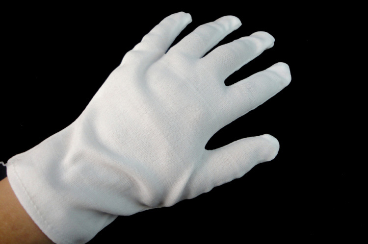 4 stuk (2 paar) Witte katoenen elastische handschoenen (universal maat)
